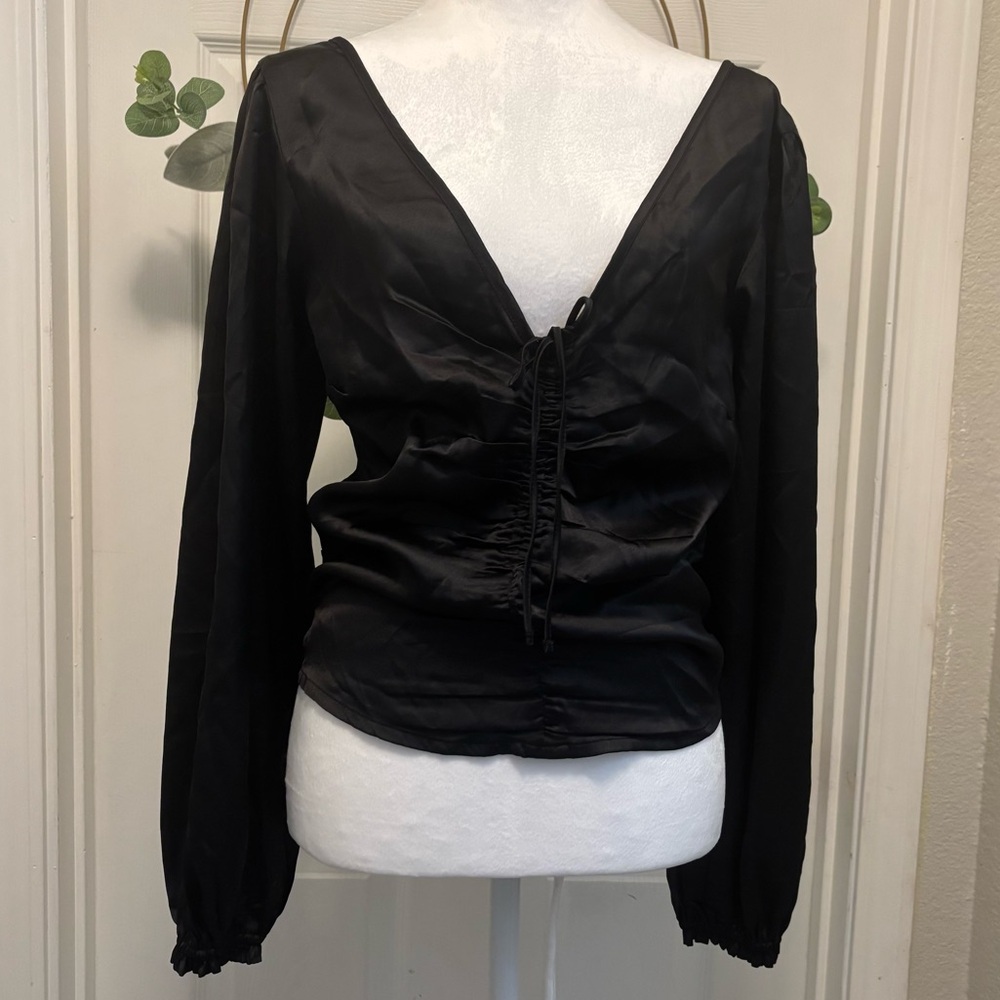 Abercrombie & Fitch Black Puff Sleeve Blouse